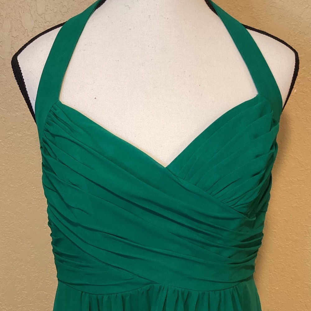 Alfred Angelo Dress Size US 10 Kelly Green Fit & Flare Knee Length Halter